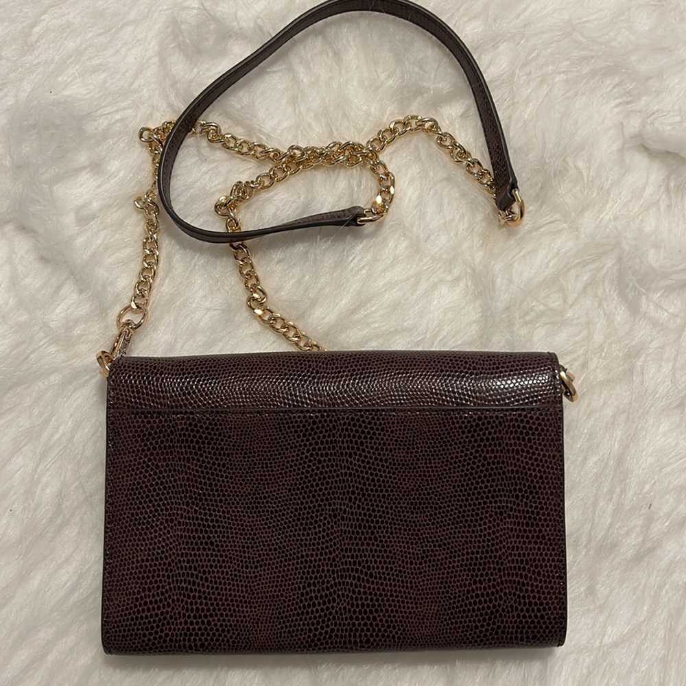 Tory Burch Emerson Embossed Lizard Chain Wallet - Picture 6 of 8